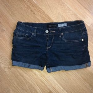 Midi rise jean shorts